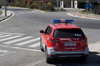 Imagen de archivo de una patrulla de la Policía Foral, que instruye estas diligencias de búsqueda. 