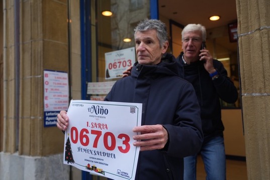 El gordo de El Niño ha dejado dos millones en la calle Urbieta de Donostia.