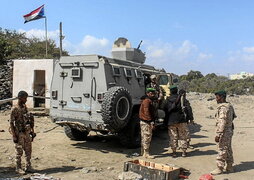 Brigada salafista que apoya al CLP, en Adén.