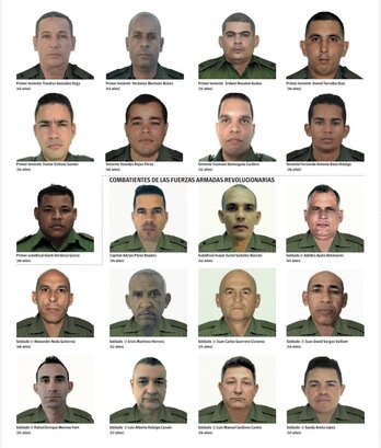 Algunos de los soldados cubanos muertos en el asalto estadounidense.