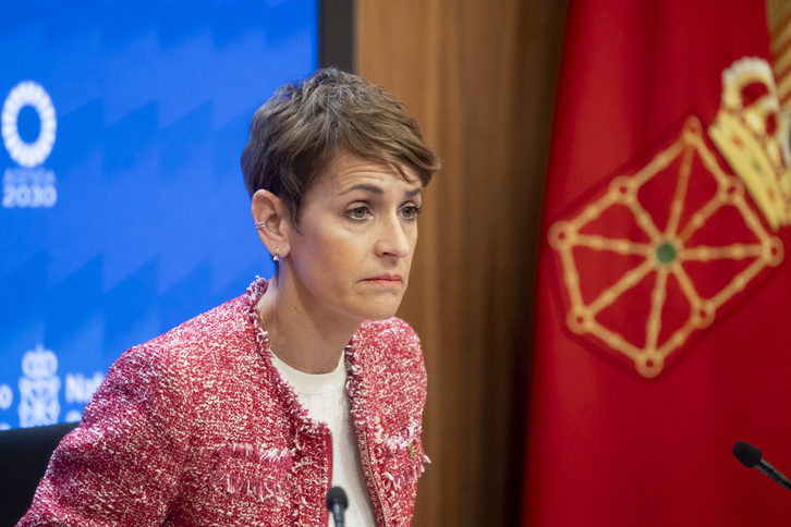  María Chivite ha comparecido este jueves.