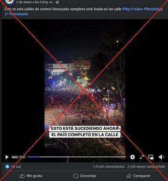 Captura de pantalla hecha el 5 de enero de 2026 de una publicación en Facebook. 