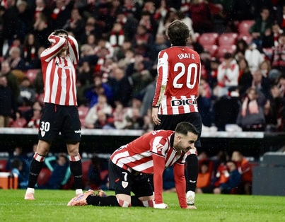 Ligako partida baten argazkia, Espanyolen aurkako porrota.