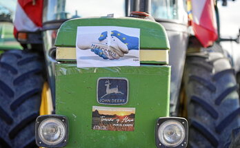 Imagen de archivo de un tractor en una protesta organizada por Ataca en Gasteiz.