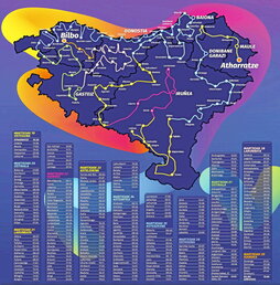 Korrikaren ibilbidea Euskal Herriko mapan.