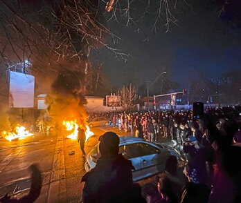 Protesta llevada a cabo el viernes en Teherán.