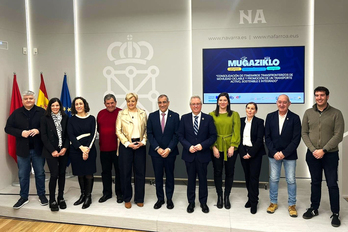 Mugaziklo proiektua aurkeztu dute Iruñean, hainbat agintariren parte hartzearekin.