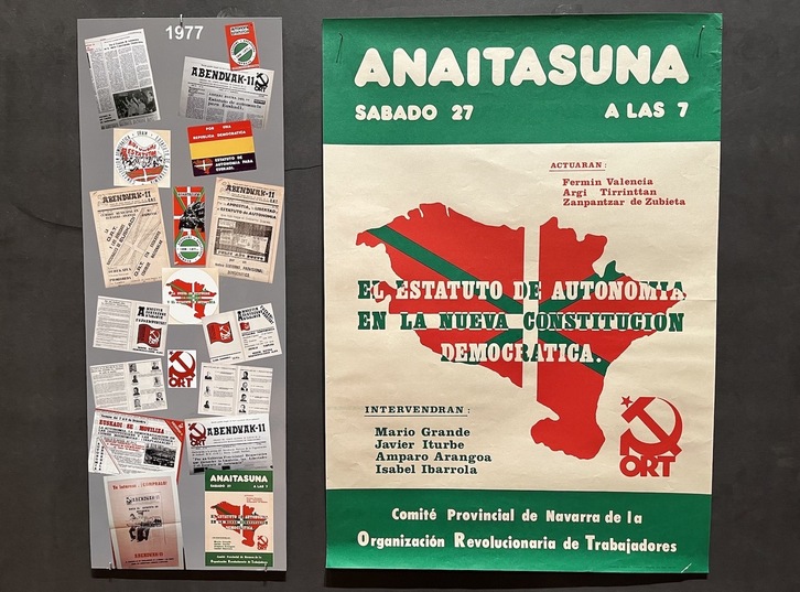Cartel de un acto de la ORT que abogaba por un estatuto para el conjunto de Hego Euskal Herria.