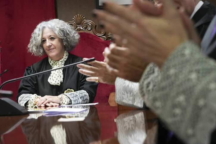 Ana Llorca, la nueva presidenta de la Audiencia de Nafarroa, en su toma de posesión.