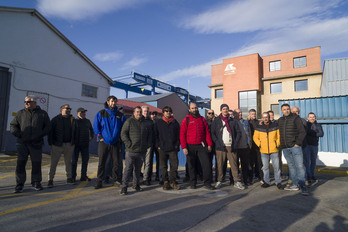 Astilleros Balenciagako langileak, abenduan egindako agerraldi batean.