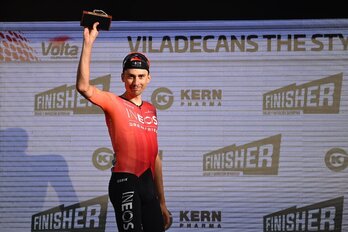 Óscar Rodríguez, en la Vuelta a Catalunya de 2024.