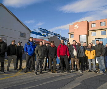 Astilleros Balenciagako langileak, abenduan egindako agerraldi batean.