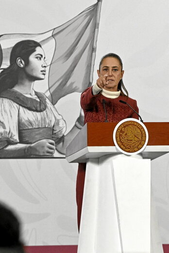 Claudia Sheinbaum, durante su comparecencia.