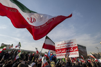 Manifestación progubernamental, ayer en la capital iraní.