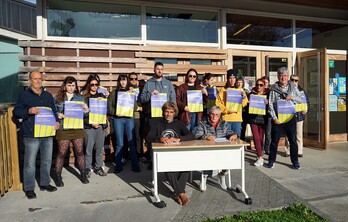 Urtarrilaren 31ko mobilizazioa aurkezteko Sopela 4ekin1 plataformak egin zuen agerraldia.