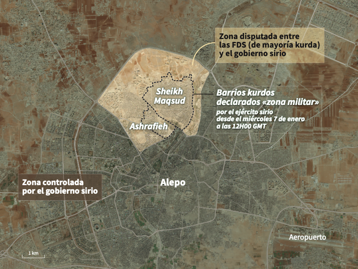 Barrios kurdos en Alepo. (AFP) Barrios kurdos en Alepo. (AFP)