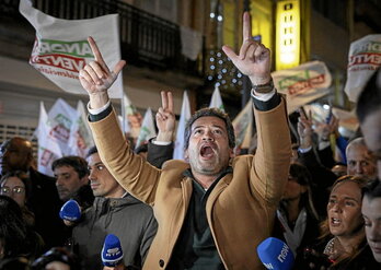 André Ventura, en un acto de campaña.