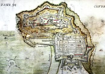 Plano dibujado por el arquitecto italiano Hércules Torrelli, quien diseñó la ‘Plaza Nueva’, según consta en el dibujo.