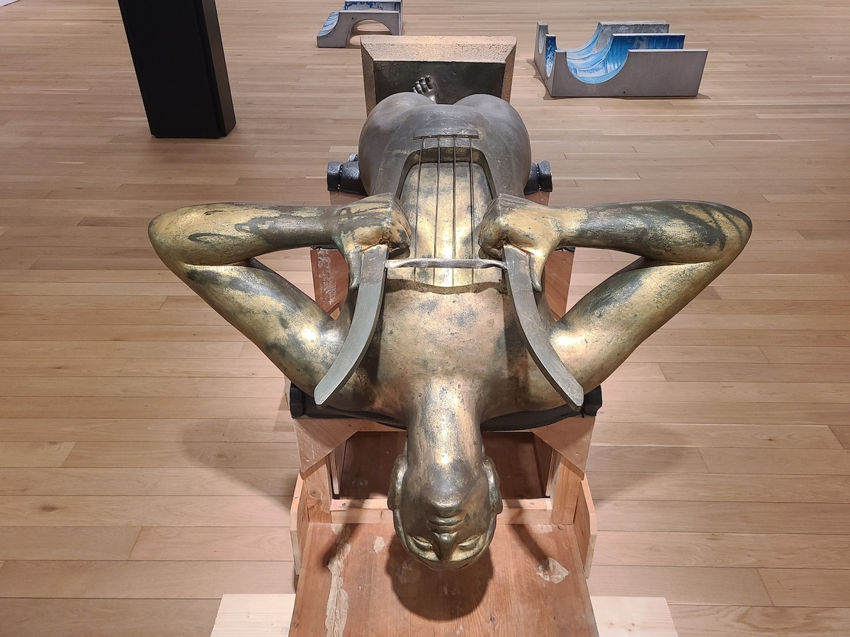 Escultura ‘Euterpe’, del Monumento a Arriaga, expuesta en el Museo Bellas Artes.