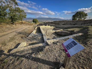 Imagen del circo romano de Iruña Veleia.
