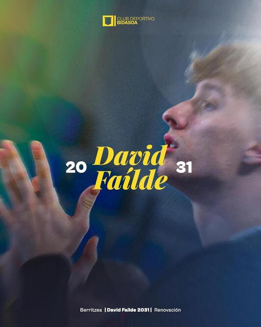 El guardameta David Faílde renueva con Bidasoa-Irun hasta 2031.