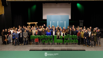 «Iruña Euskal Pilotaren Munduko Hiriburua» proiektuaren aurkezpen argazkia.