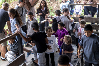 Niños y niñas saharauis en Zerain el pasado verano.