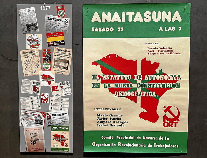 Cartel de un acto de la ORT que abogaba por un estatuto para el conjunto de Hego Euskal Herria.