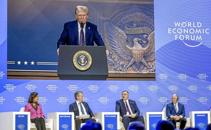 El presidente de EEUU, Donald Trump, intervino telemáticamente en la anterior edición del Foro de Davos.