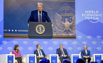 El presidente de EEUU, Donald Trump, intervino telemáticamente en la anterior edición del Foro de Davos.