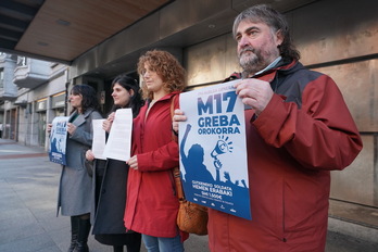 Martxoaren 17ko greba orokorraren bidez «soldatak hobetzea» eta «aberastasunaren banaketa bidezkoagoa» exijituko dute sindikatuek.