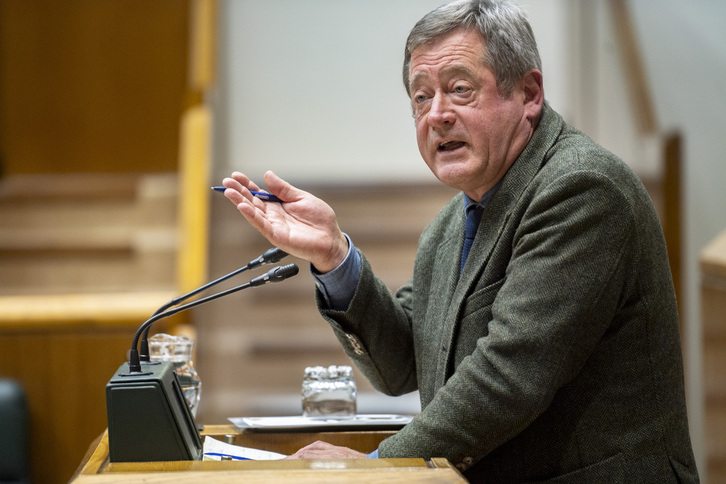 Bingen Zupiria, en una comparecencia en el Parlamento de Gasteiz.