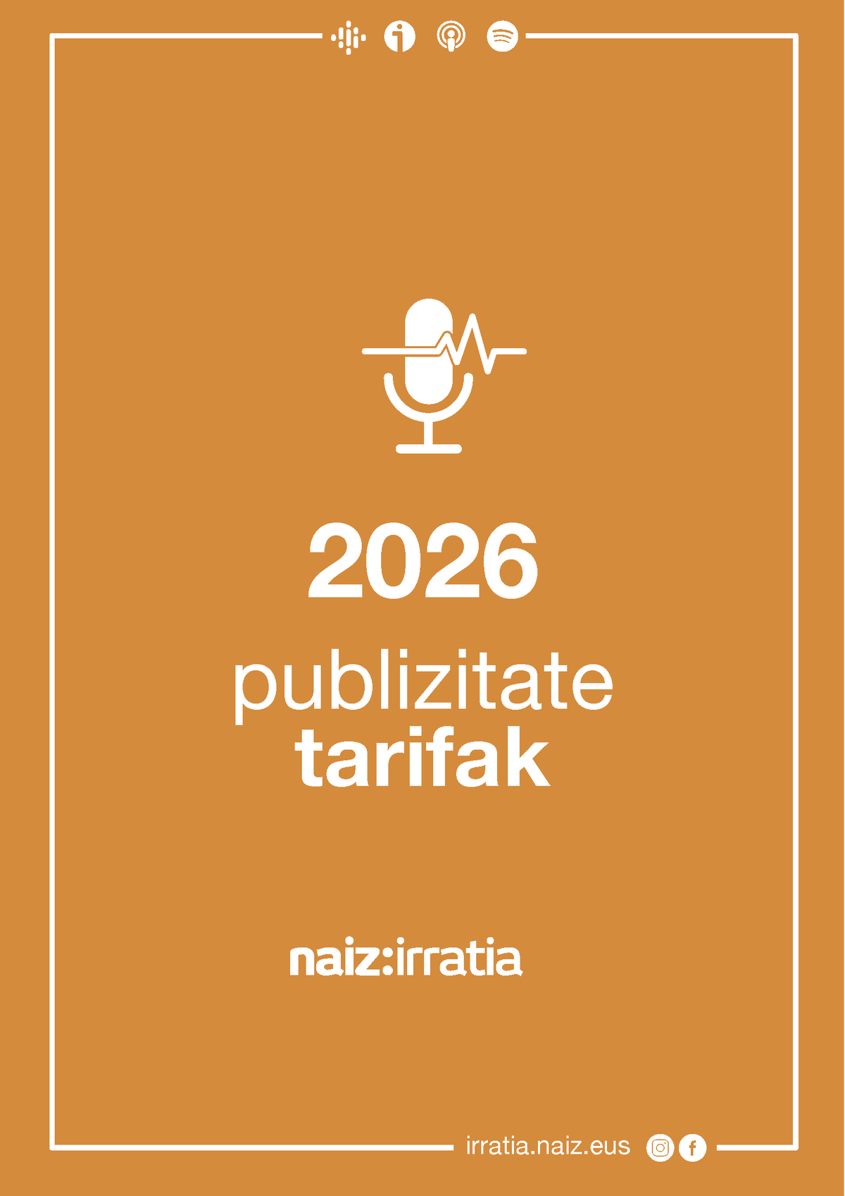 NAIZ IRRATIA publizitate tarifak 2026