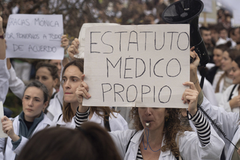 Imagen de una movilización del SME en Bilbo.