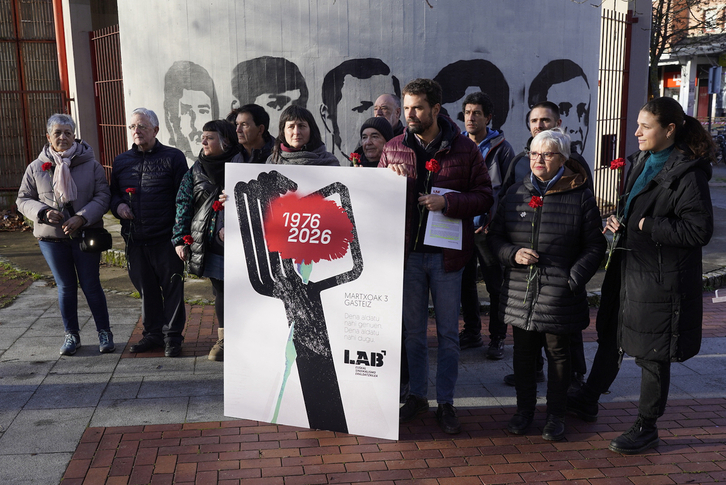 Acto celebrado este jueves por LAB en Gasteiz.