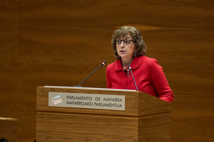 Isabel Aranburu ha defendido la moción presentada por su grupo, Geroa Bai.