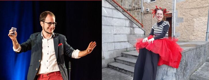 Imanol Ituiño y Mertxe Gil, Farolín y Zarambolas de los Carnavales de Bilbo.