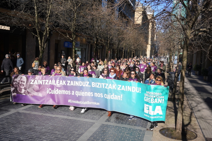 Gipuzkoako erresidentzia eta eguneko zentroetako langileen mobilizazioa, ostiral honetan Donostian.