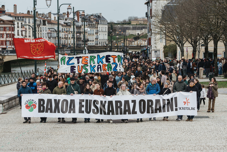 Seaskak deitutako mobilizazioa Baionan.