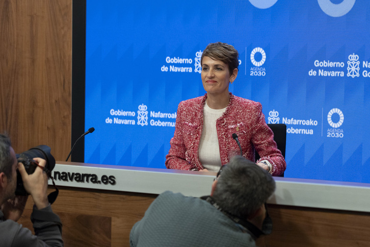 María Chivite, en una comparecencia anterior.