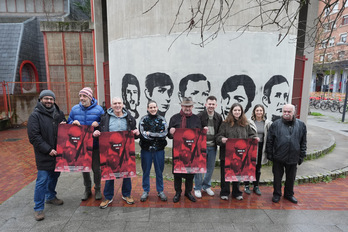 Presentación del cortometraje, junto a la iglesia de San Franciso, lugar de la masacre.