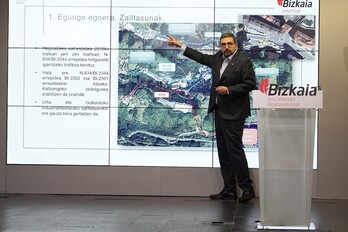 Carlos Alzaga, diputado foral de Infraestructuras y Desarrollo Territorial, presentando el proyecto.