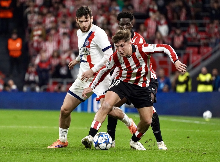 Mikel Jauregizar será una de las muchas ausencias del Athletic este miércoles.