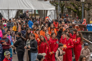 Axariaren jaitsiera Idiazabalgo San Blas jaietan, 2025ean.