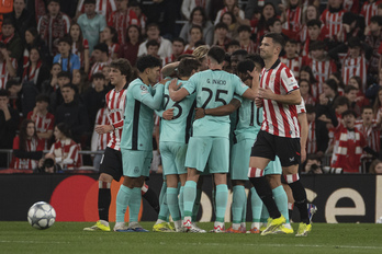 El Sporting Portugal celebrando uno de sus goles.