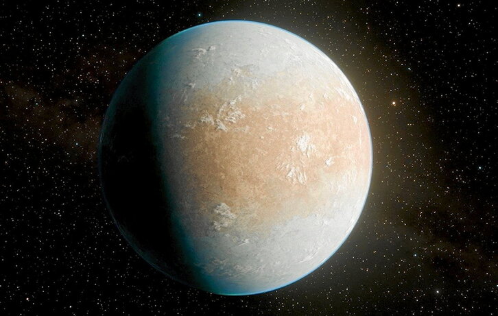 Recreación de HD 137010 b, un planeta más frío que la Tierra, pero está por ver si demasiado frío para acoger vida.