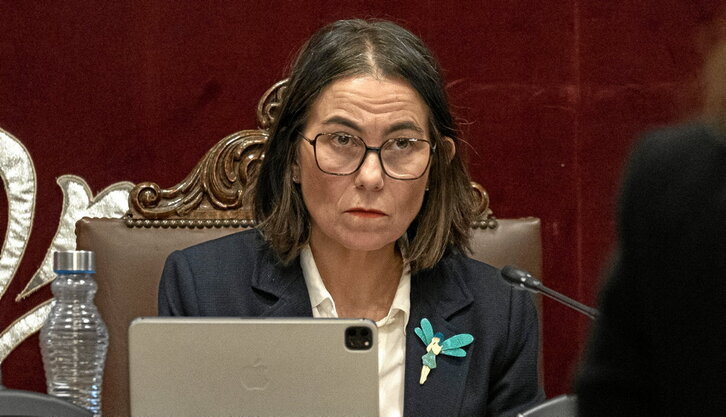 La alcaldesa, la jeltzale Amaia Agirre, en el pleno de ayer.