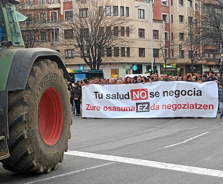 Imagen de la anifestación del pasado jueves en Iruñea.