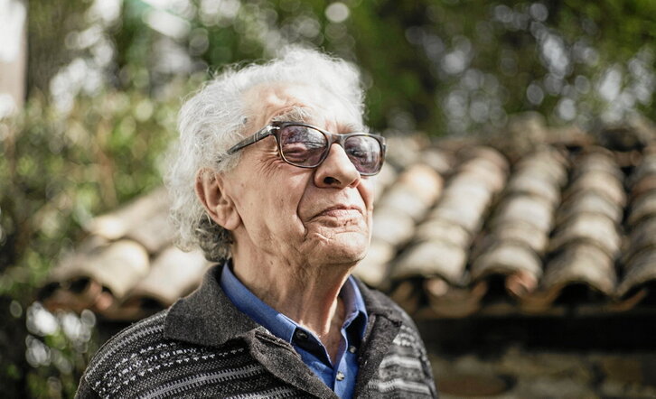 Foto de la entrevista a «Peixoto» en 2021, realizada en Baigorri.