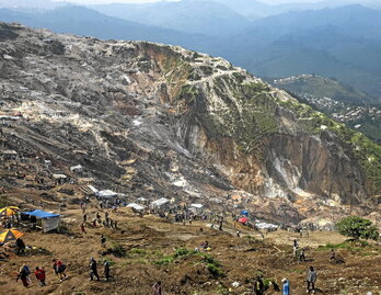 Vista general de la mina de coltán en la se produjo el accidente con más de 400 víctimas.